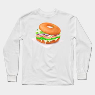 Salmon bagel sticker Long Sleeve T-Shirt